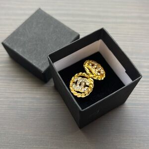 Vintage Chanel costume Sunburst Earrings with Gemstone Accents